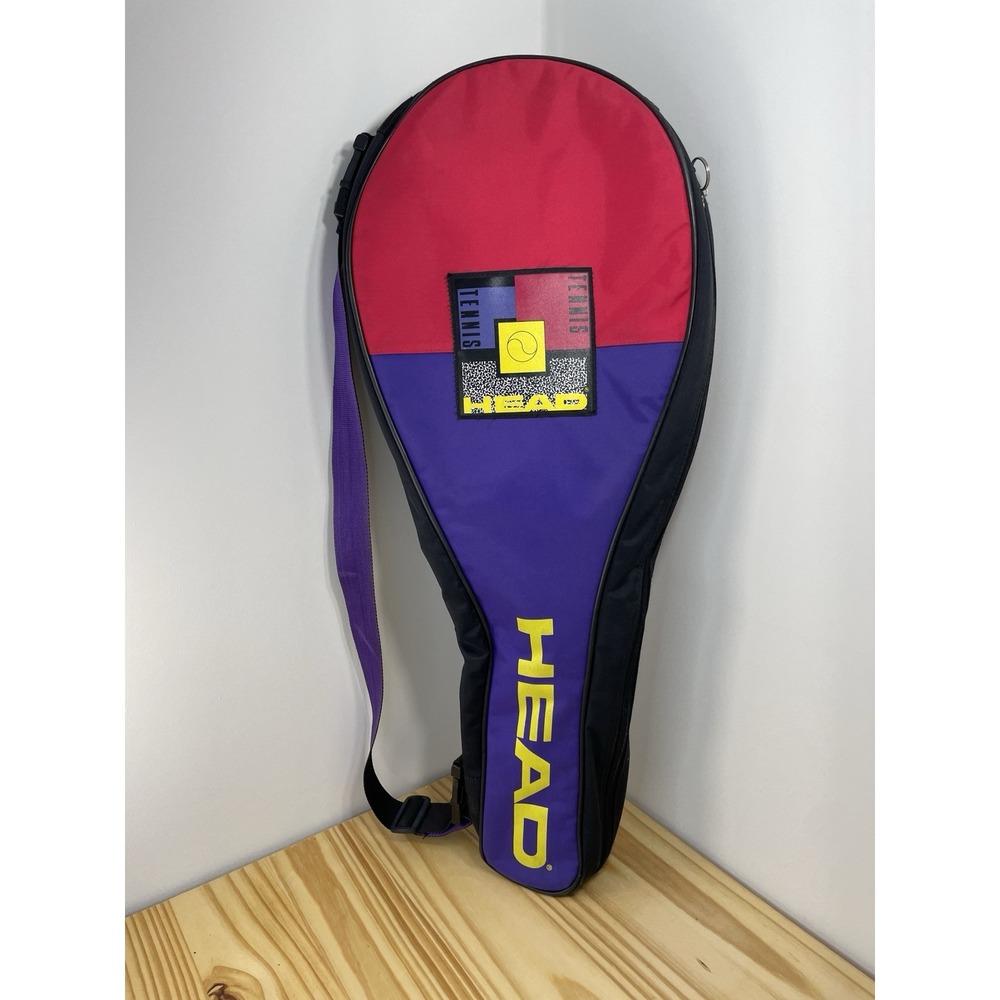 Vtg Y2K Tennis Racket Case Bold Retro Colorful Bag Shoulder Strap HEAD 80's 90's